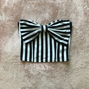 stripped crop top with bow